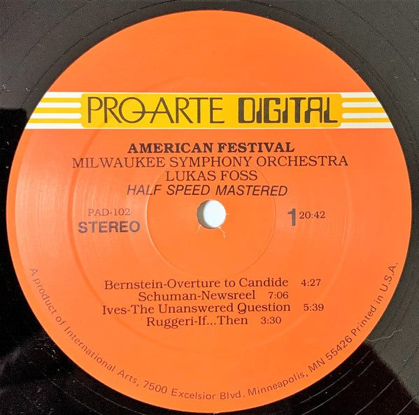Leonard Bernstein / Aaron Copland / William Schuman / Samuel Barber - Milwaukee Symphony Orchestra, Lukas Foss - American Festival - 1983