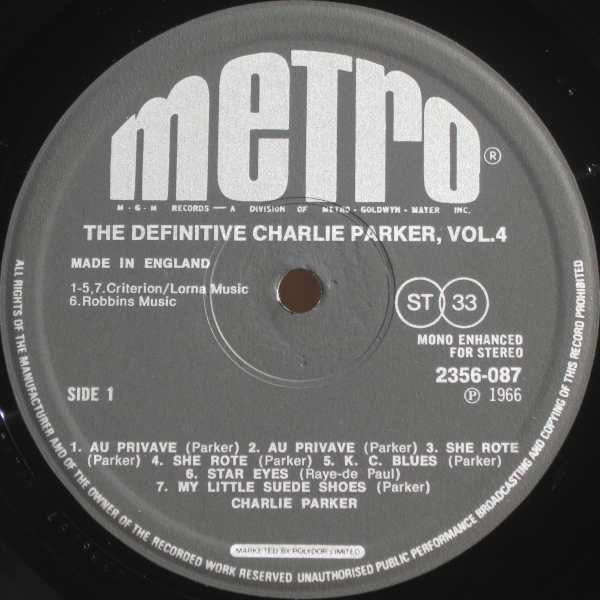 Charlie Parker - The Definitive Charlie Parker Vol. 4