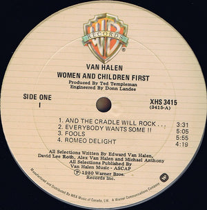 Van Halen - Women And Children First Vinyl Record