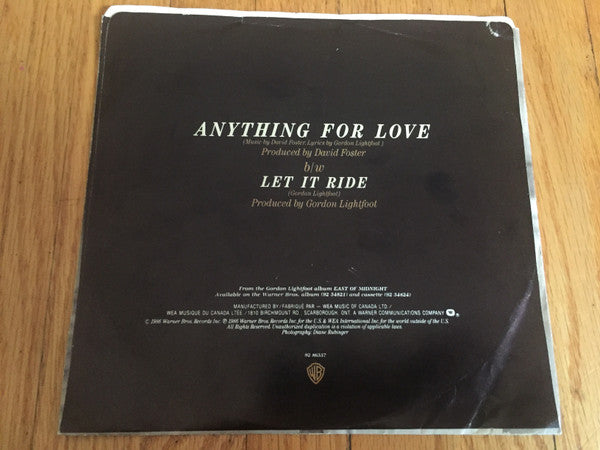 Gordon Lightfoot - Anything For Love - 1986