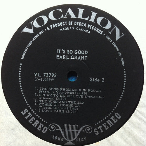 Earl Grant - It's So Good - 1967