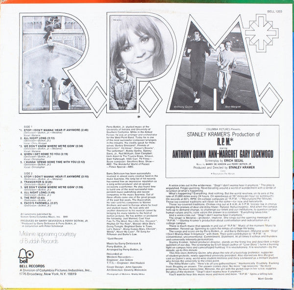 Barry De Vorzon & Perry Botkin Jr. - R.P.M. (The Original Motion Picture Soundtrack) - 1970
