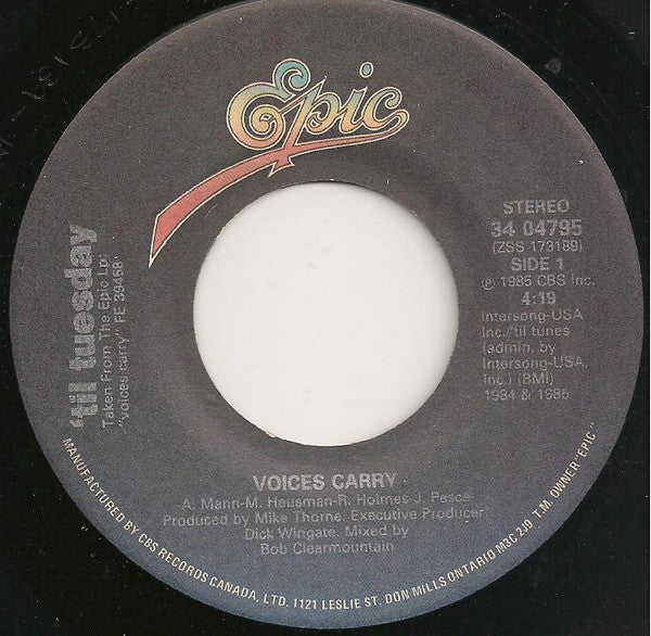 'Til Tuesday - Voices Carry - 1985