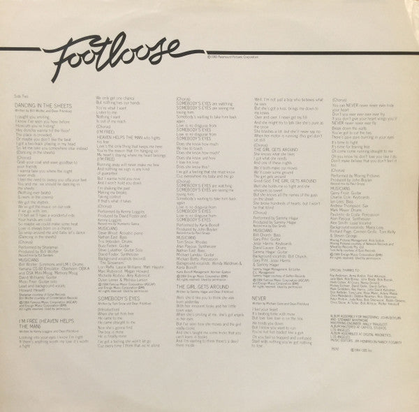 Various - Footloose (Original Motion Picture Soundtrack) - 1984