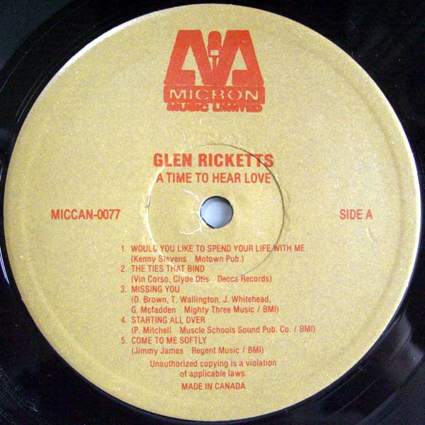 Glen Ricketts - A Time To Hear Love