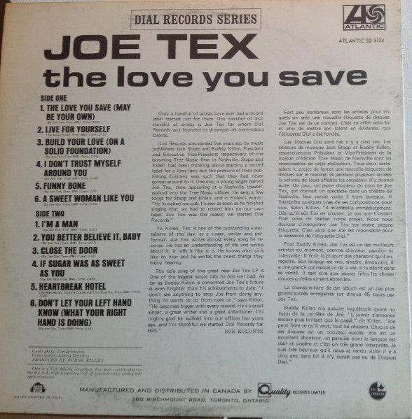 Joe Tex - The Love You Save - 1966