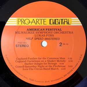 Leonard Bernstein / Aaron Copland / William Schuman / Samuel Barber - Milwaukee Symphony Orchestra, Lukas Foss - American Festival - 1983