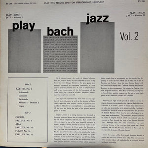 Jacques Loussier Trio - Play Bach Jazz Vol. 2 - 1963