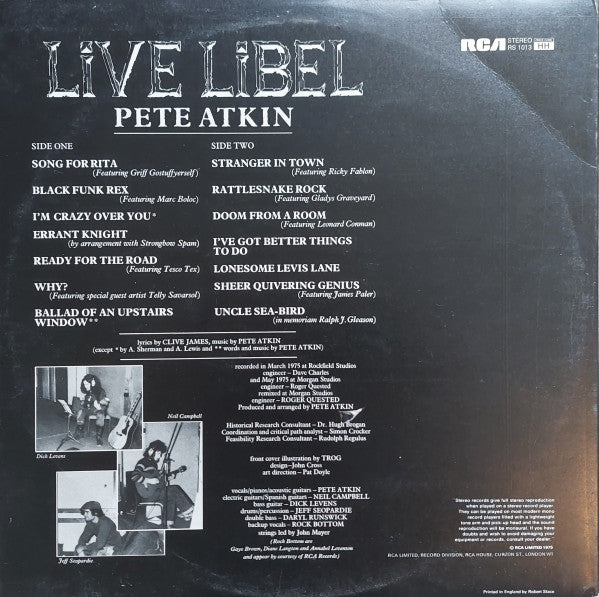 Pete Atkin - Live Libel - 1975