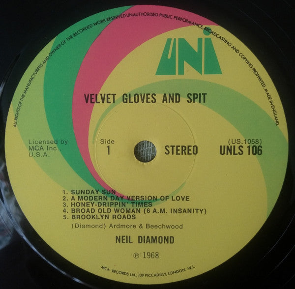 Neil Diamond - Velvet Gloves And Spit - 1968