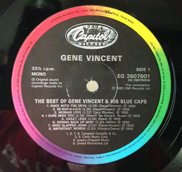 Gene Vincent & His Blue Caps - The Best Of Gene Vincent And His Blue Caps - 1985