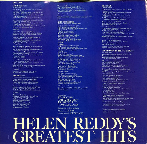 Helen Reddy - Helen Reddy's Greatest Hits - 1975