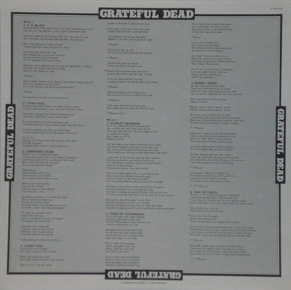Grateful Dead, The - From The Mars Hotel - 1974