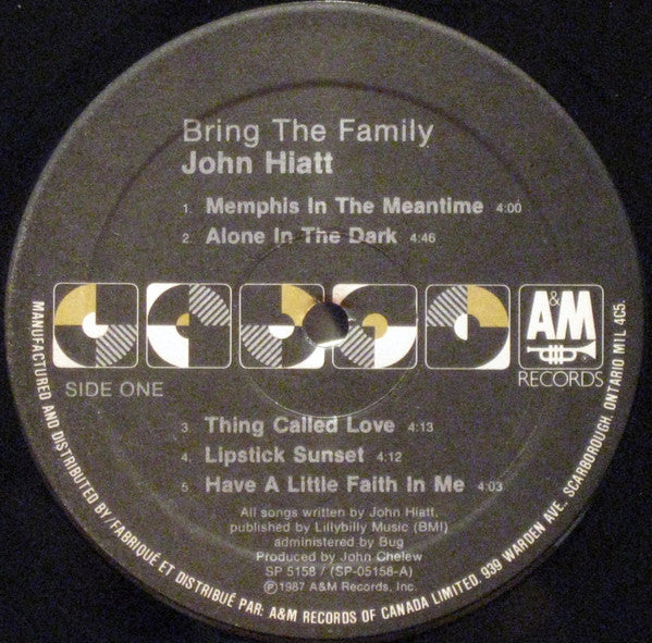 John Hiatt - Bring The Family - 1987
