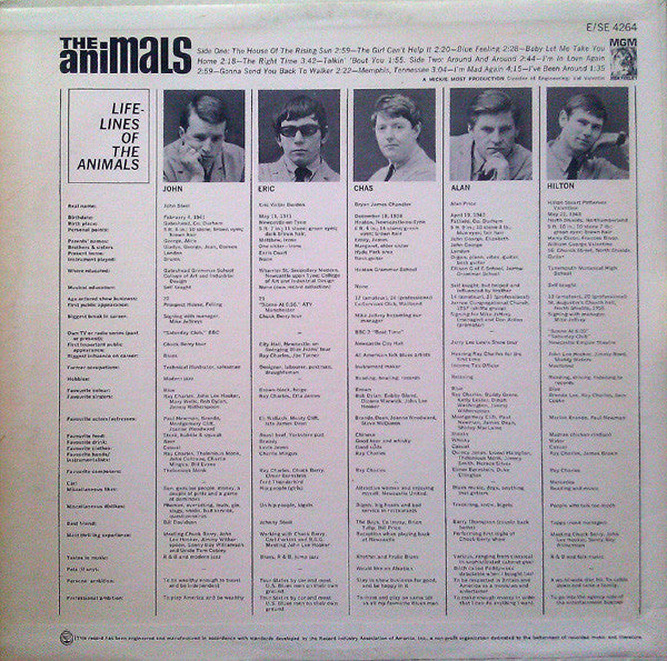 The Animals - The Animals Vinyl Record