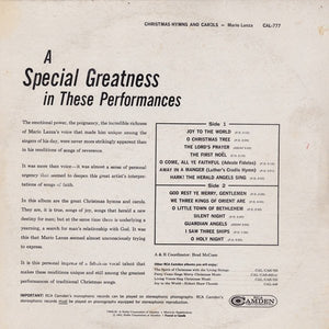 Mario Lanza - Christmas Hymns And Carols - 1963