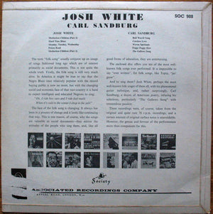 Josh White - Josh White And Carl Sandburg