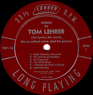 Tom Lehrer - Songs By Tom Lehrer Vinyl Record