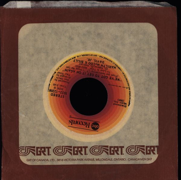 Marilyn McCoo & Billy Davis Jr. - You Don't Have To Be A Star (To Be In My Show) / We've Got To Get It On Again - 1976