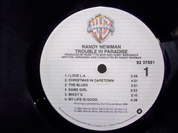 Randy Newman - Trouble In Paradise Vinyl Record