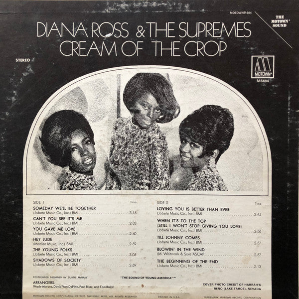 Diana Ross & The Supremes - Cream Of The Crop Vinyl Record