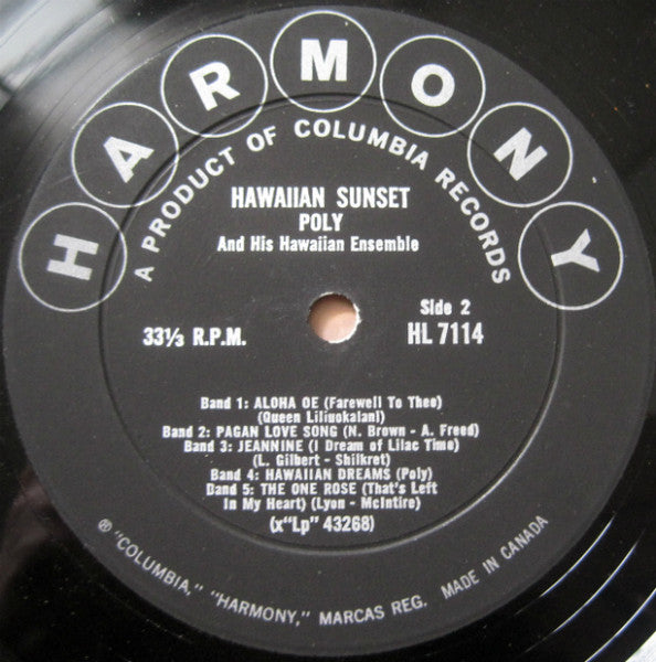 Poly And His Hawaiian Ensemble - Hawaiian Sunset -