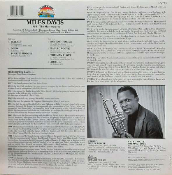 Miles Davis - 1954  - The Masterpieces - 1986