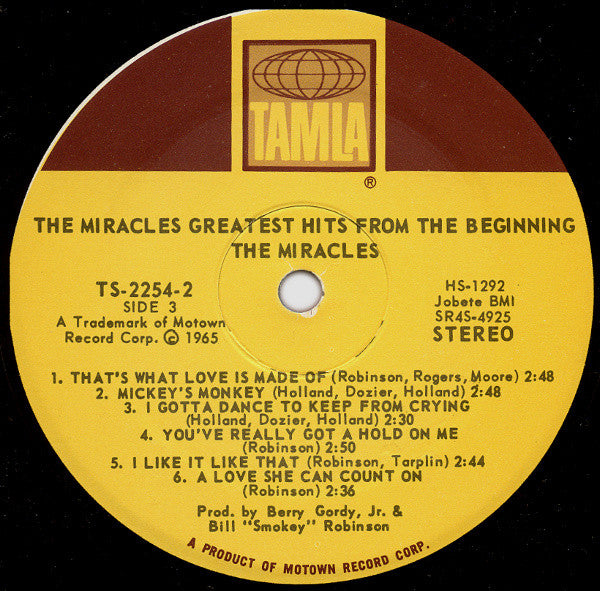Miracles, The - Greatest Hits From The Beginning - 1965