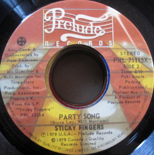 Sticky Fingers - Wastin' My Love / Party Song - 1979