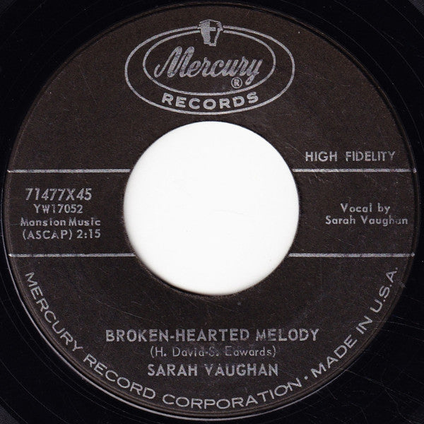 Sarah Vaughan - Broken-Hearted Melody / Misty - 1959