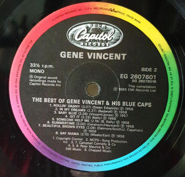 Gene Vincent & His Blue Caps - The Best Of Gene Vincent And His Blue Caps - 1985