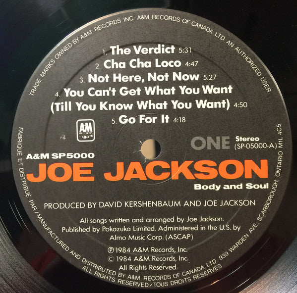 Joe Jackson - Body And Soul - 1984
