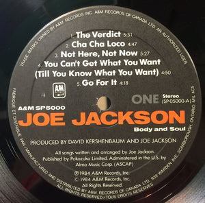 Joe Jackson - Body And Soul - 1984