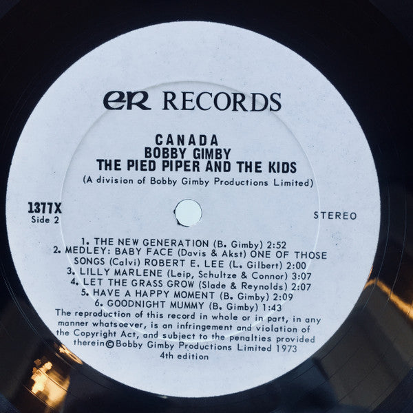 Bobby Gimby - The Pied Piper And The Kids Vinyl Record