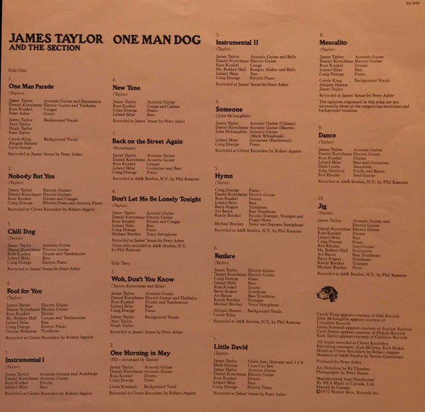 James Taylor  - One Man Dog Vinyl Record