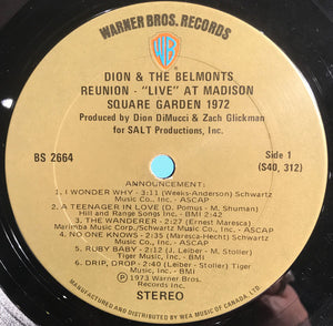 Dion & The Belmonts - Reunion - "Live" At Madison Square Garden 1972 - 1973