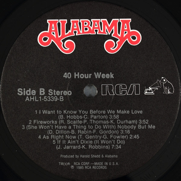 Alabama - 40 Hour Week - 1985