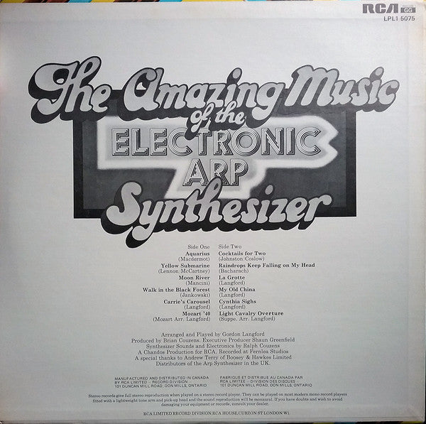 Gordon Langford - The Amazing Music Of The Electronic Arp Synthesizer - 1976