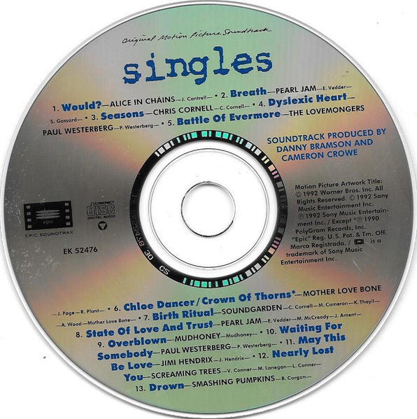 Various - Singles (Original Motion Picture Soundtrack) (CD) - 1992