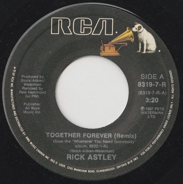 Rick Astley - Together Forever Vinyl Record