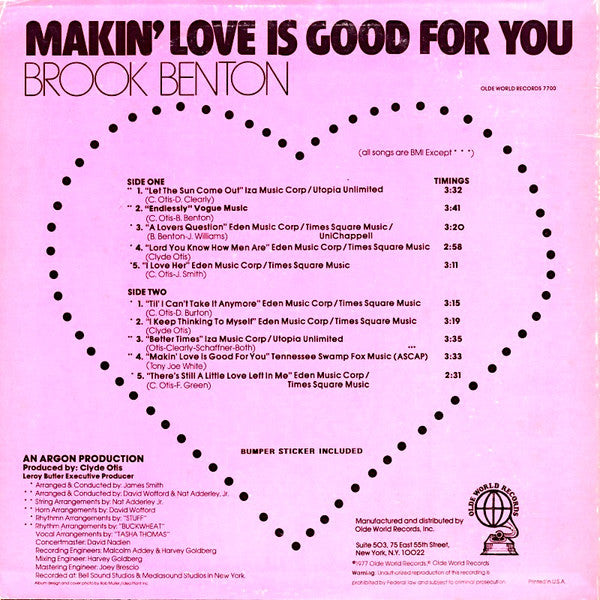 Brook Benton - Makin' Love Is Good For You