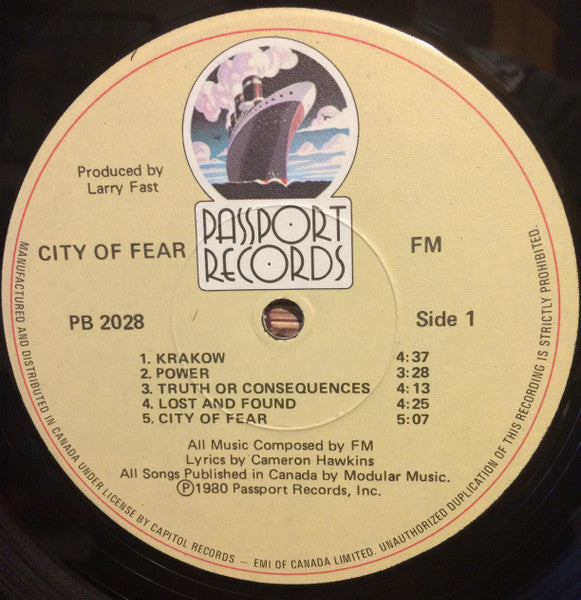 FM - City Of Fear - 1980