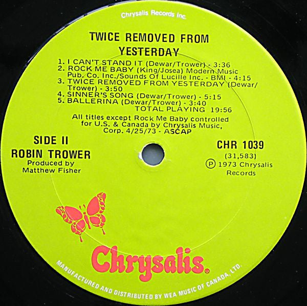 Robin Trower - Twice Removed From Yesterday