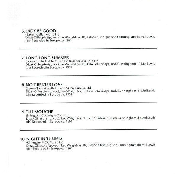 Dizzy Gillespie - Lady Be Good (CD) - 1989