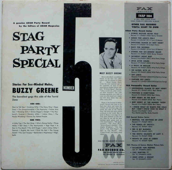 Buzzy Greene - Stories For Sex-Minded Males