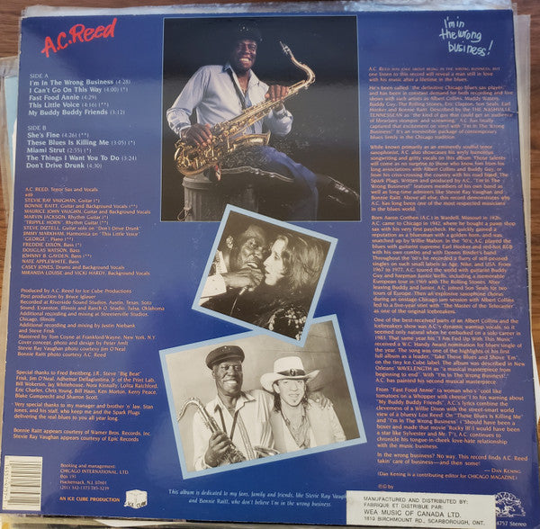 A.C. Reed - I'm In The Wrong Business - 1987