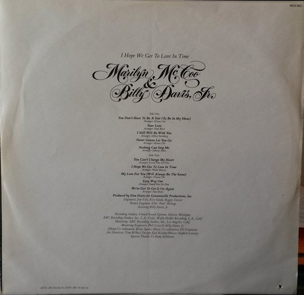 Marilyn McCoo & Billy Davis Jr. - I Hope We Get To Love In Time