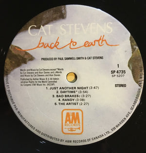 Cat Stevens - Back To Earth - 1978
