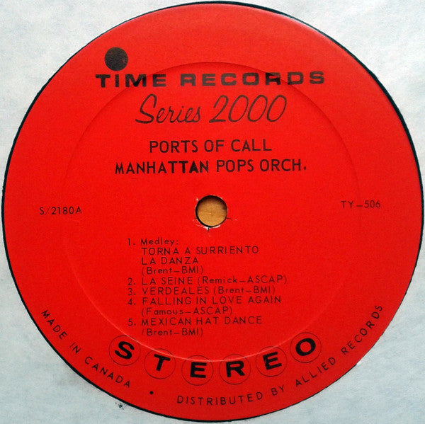 Manhattan Pops Orchestra, The Conducted By Joe Cain - Ports Of Call - 1965