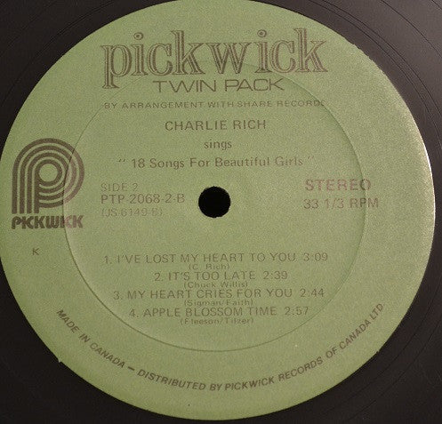 Charlie Rich - Charlie Rich Sings 18 Country Songs On 2 L.P.'s! - 1973